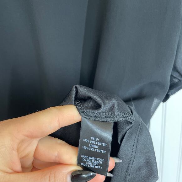 Lulus Womens Shifting Dears Black Long Sleeve V-Neck Mini Dress Size Small - Picture 4 of 7